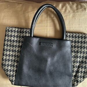 Tumi Black and White Houndstooth Satchel